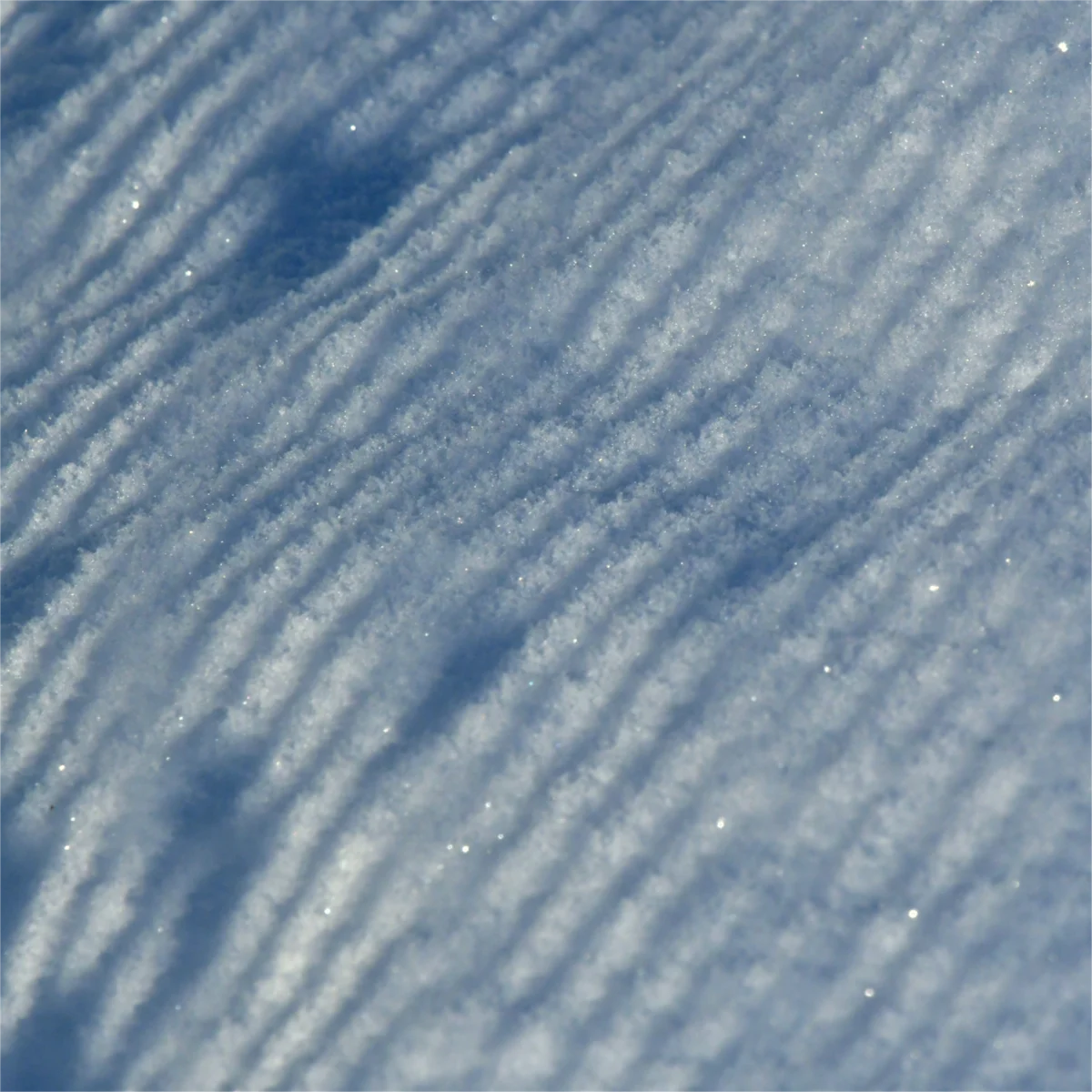 雪面のフェンスの影